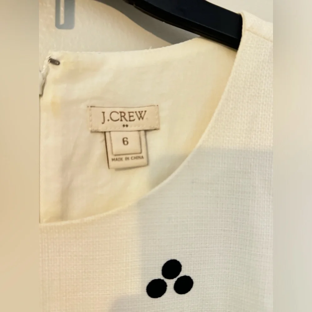 J. Crew Shift Dress, white, and navy blue